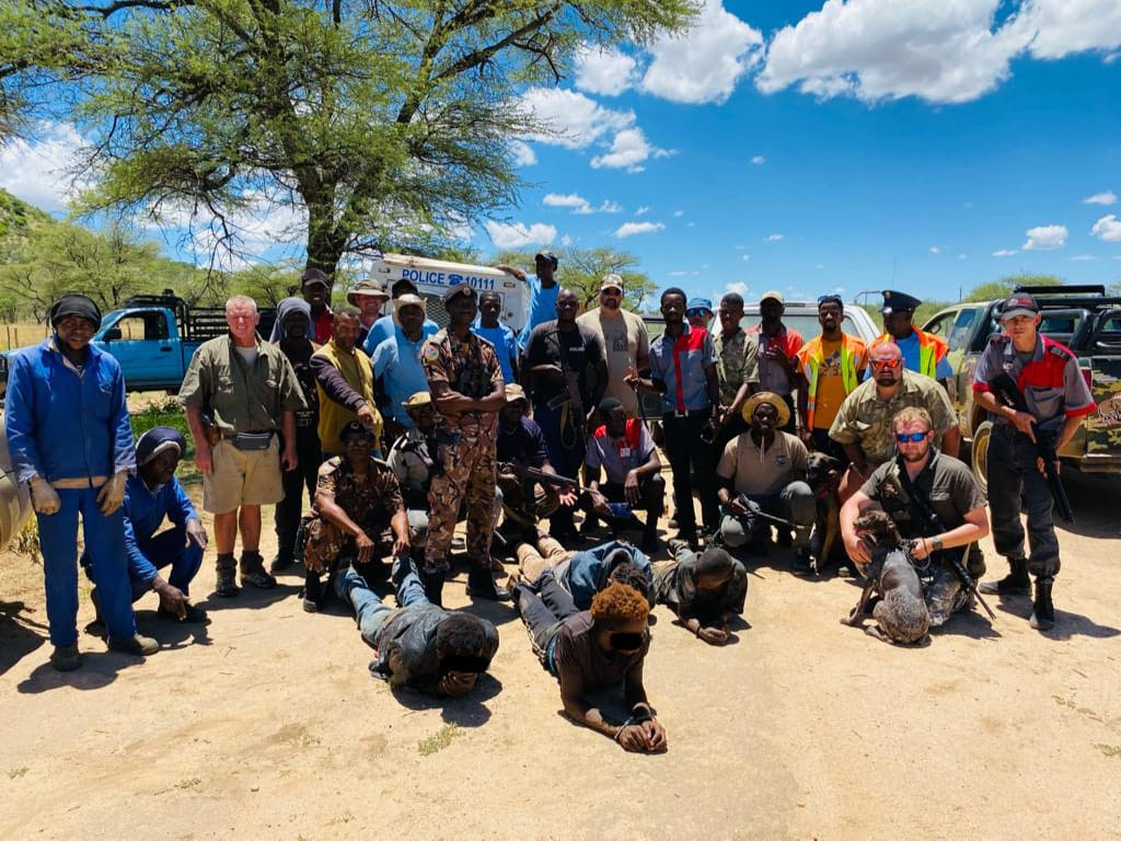 Zan Theisinger with anti-poaching unit after successful operation